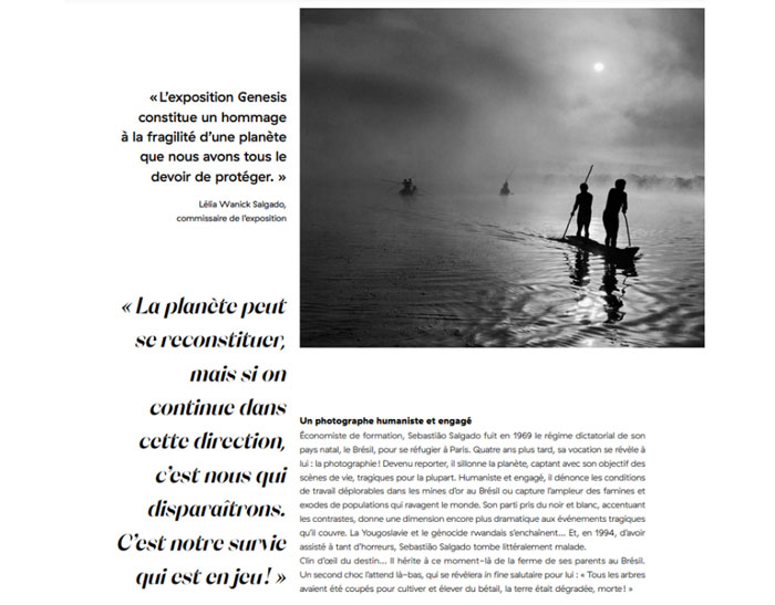 article exposition Génésis